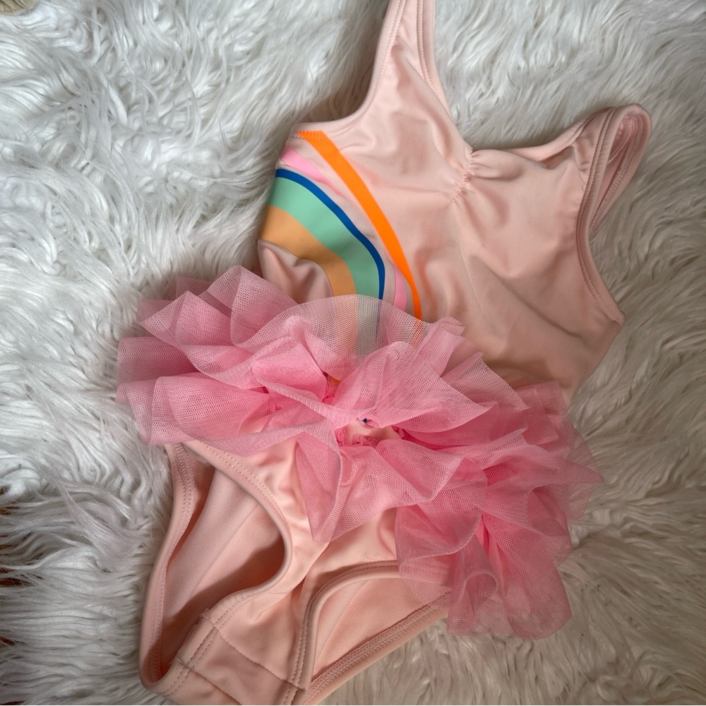 Cat And Jack Swimsuit one piece Rainbow Tutu Ballerina Pink 3T NWOT